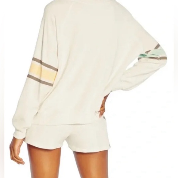 NWT Wildfox Ivory Retro Vintage Motel 66 Logo Oversized Lounge Sweatshirt, Small - Picture 4 of 10